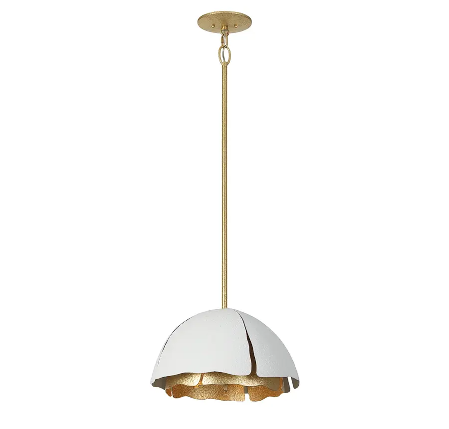 Brewster 3-Light Pendant in Cavalier Gold with Royal White - Image 1