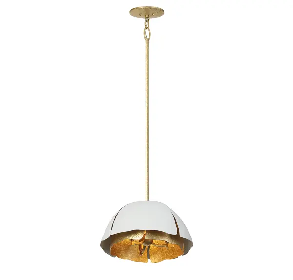 Brewster 3-Light Pendant in Cavalier Gold with Royal White - Image 4