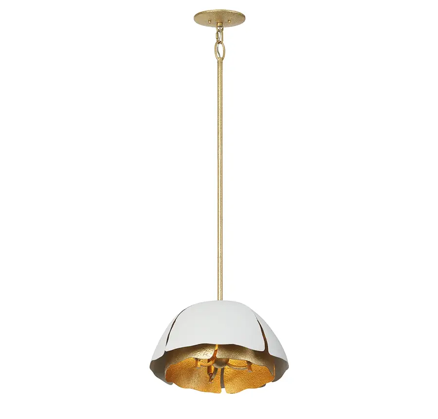 Brewster 3-Light Pendant in Cavalier Gold with Royal White - Image 4