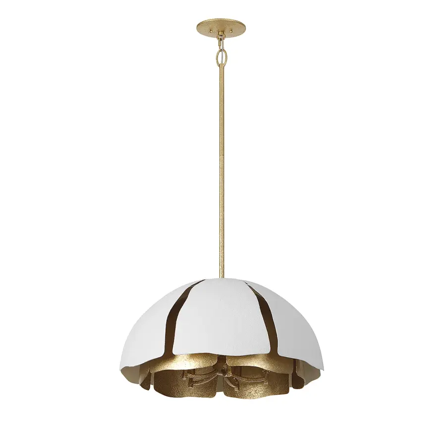 Brewster 5-Light Pendant in Cavalier Gold with Royal White - Image 2