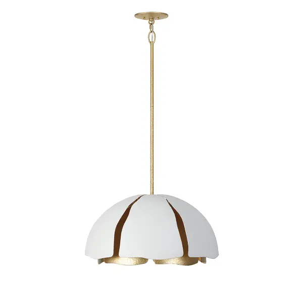 Brewster 5-Light Pendant in Cavalier Gold with Royal White - Image 3