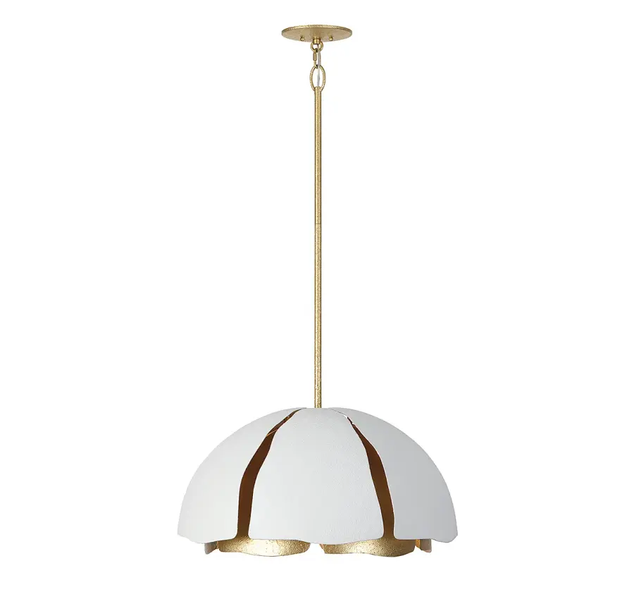 Brewster 5-Light Pendant in Cavalier Gold with Royal White - Image 3