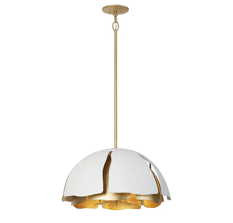 Brewster 5-Light Pendant in Cavalier Gold with Royal White - Image 4