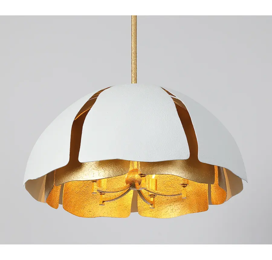 Brewster 5-Light Pendant in Cavalier Gold with Royal White - Image 5