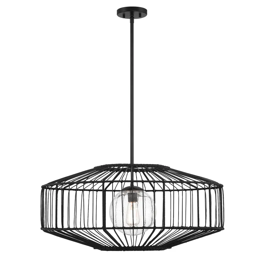 Marcy 1-Light Pendant in Matte Black - Image 1