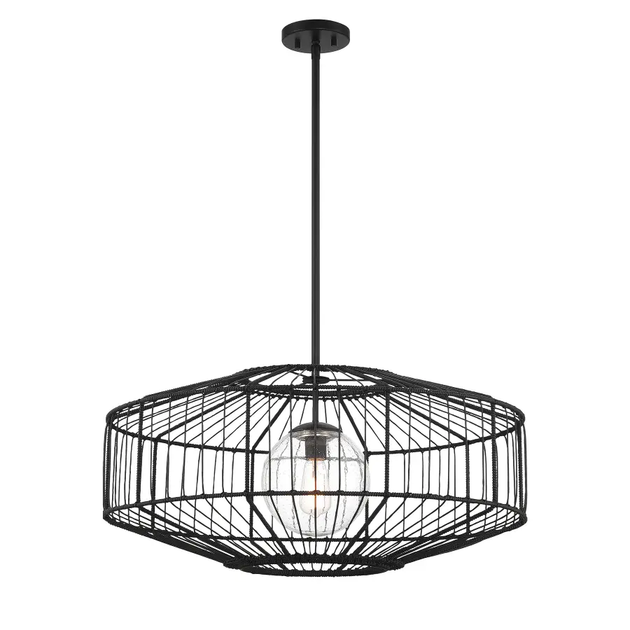 Marcy 1-Light Pendant in Matte Black - Image 3