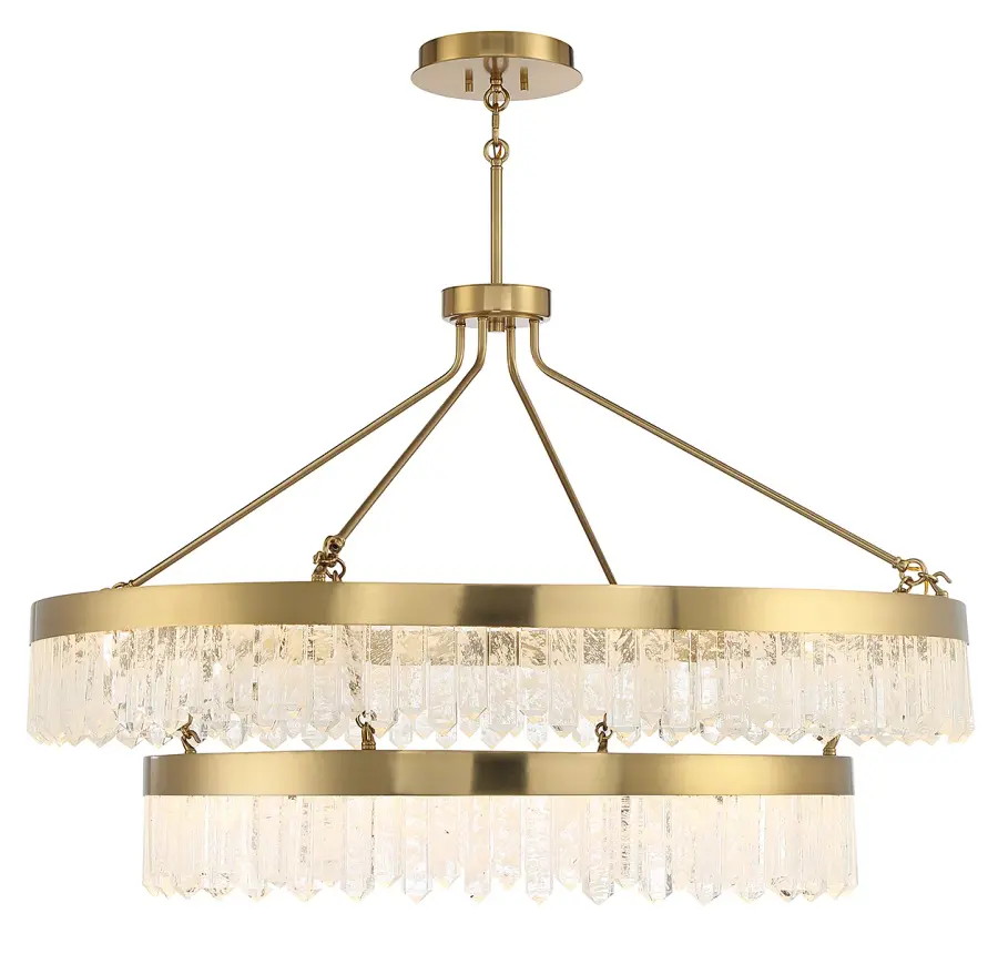 Landon 2-Light LED Pendant in Warm Brass - Image 1