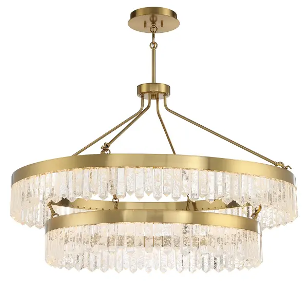 Landon 2-Light LED Pendant in Warm Brass - Image 3