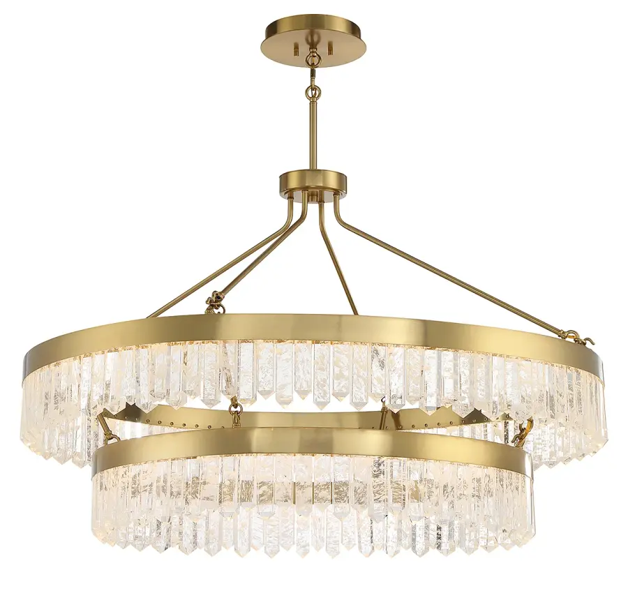 Landon 2-Light LED Pendant in Warm Brass - Image 3