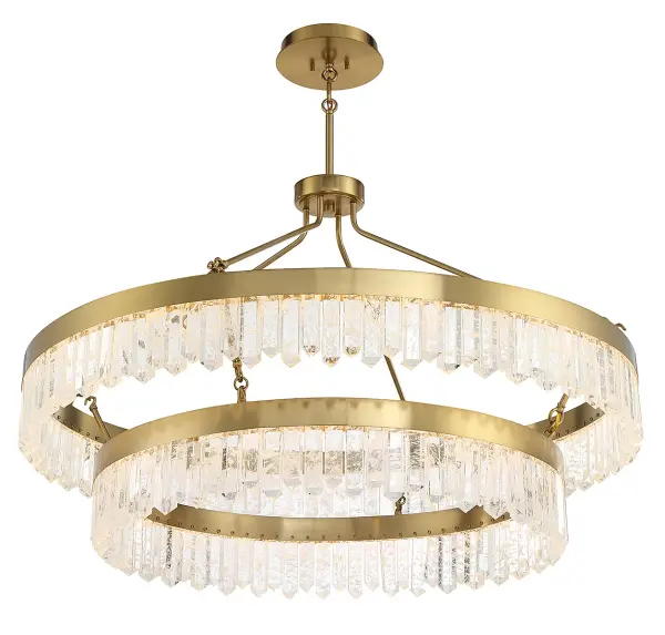 Landon 2-Light LED Pendant in Warm Brass - Image 4