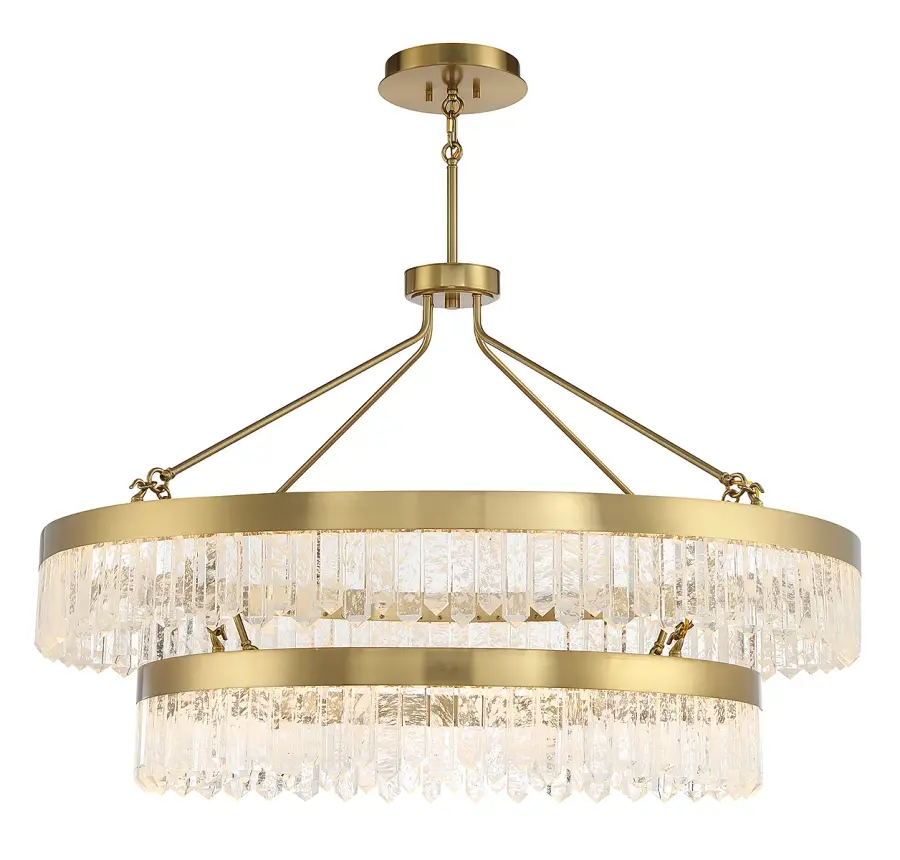 Landon 2-Light LED Pendant in Warm Brass - Image 5