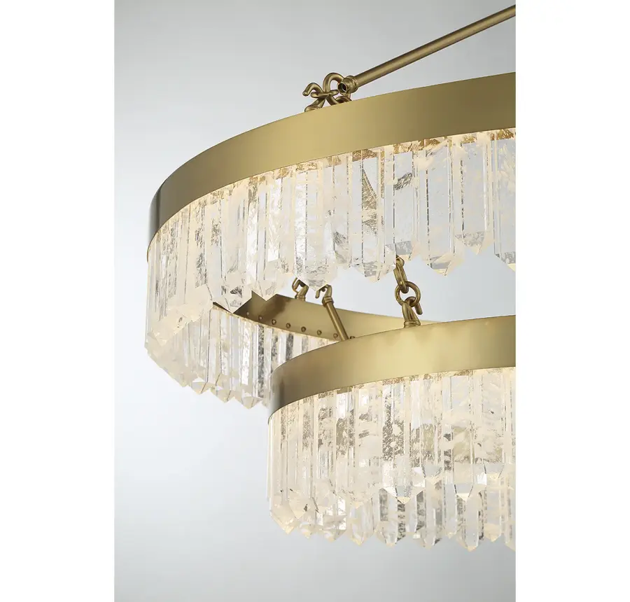 Landon 2-Light LED Pendant in Warm Brass - Image 6