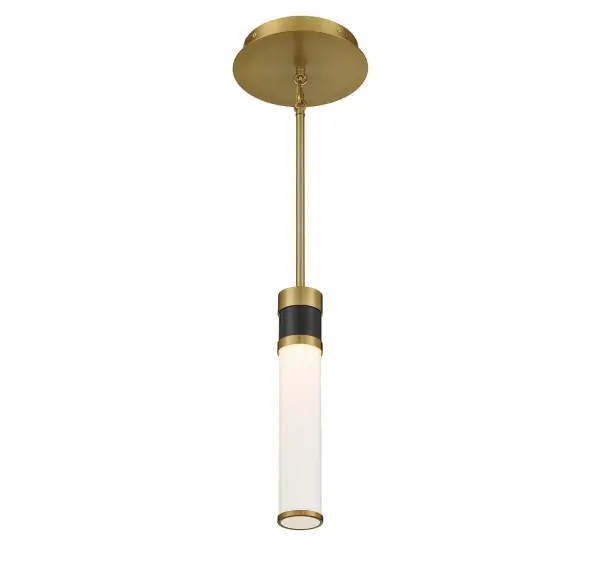 Abel LED Mini-Pendant in Matte Black with Warm Brass Accents - Image 4