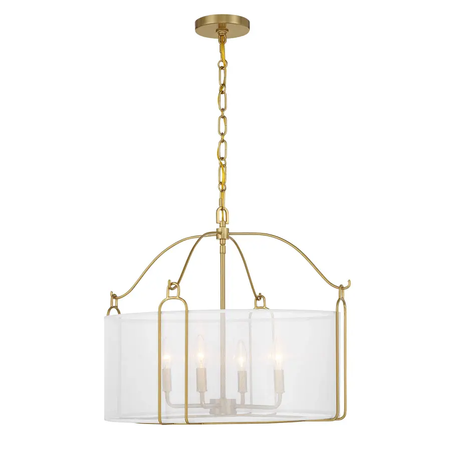 Ashlay Four Light Pendant in Warm Brass - Image 1