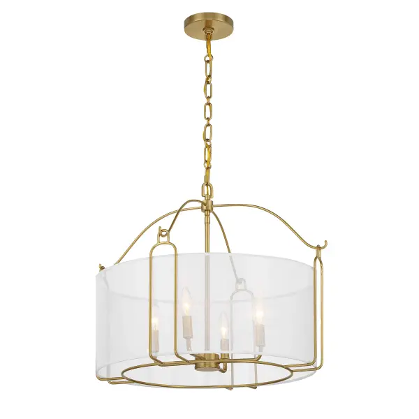 Ashlay Four Light Pendant in Warm Brass - Image 3