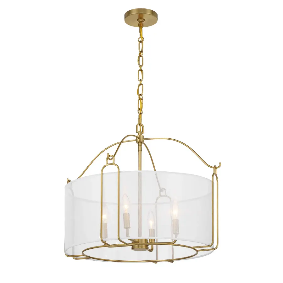 Ashlay Four Light Pendant in Warm Brass - Image 3