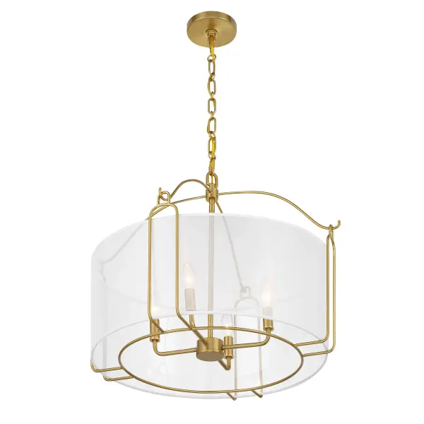 Ashlay Four Light Pendant in Warm Brass - Image 4