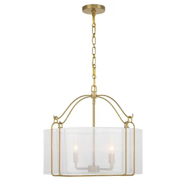 Ashlay Four Light Pendant in Warm Brass - Image 5
