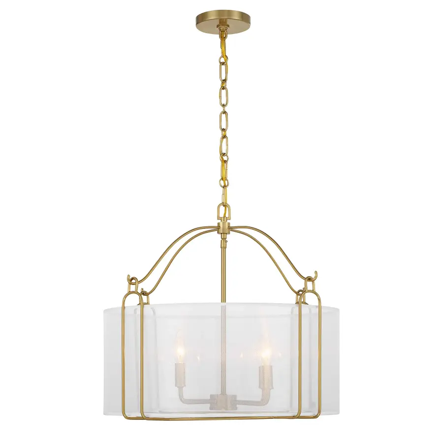 Ashlay Four Light Pendant in Warm Brass - Image 5