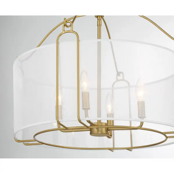 Ashlay Four Light Pendant in Warm Brass - Image 7