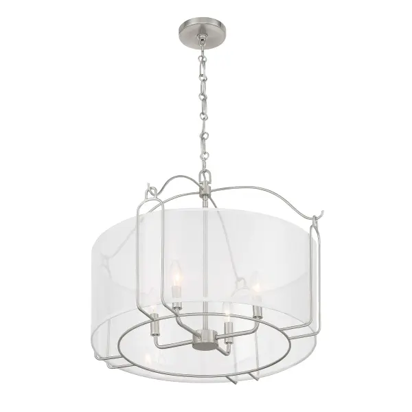 Ashlay 4-Light Pendant in Satin Nickel - Image 4