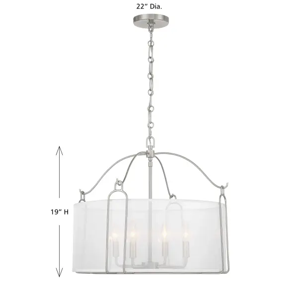 Ashlay 4-Light Pendant in Satin Nickel - Image 8