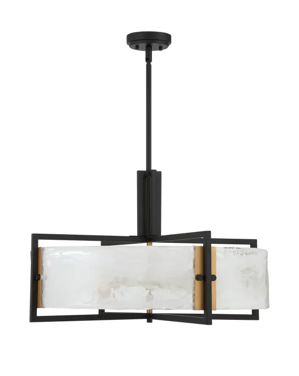 Hayward 5-Light Pendant in Matte Black with Warm Brass Accents - Image 2