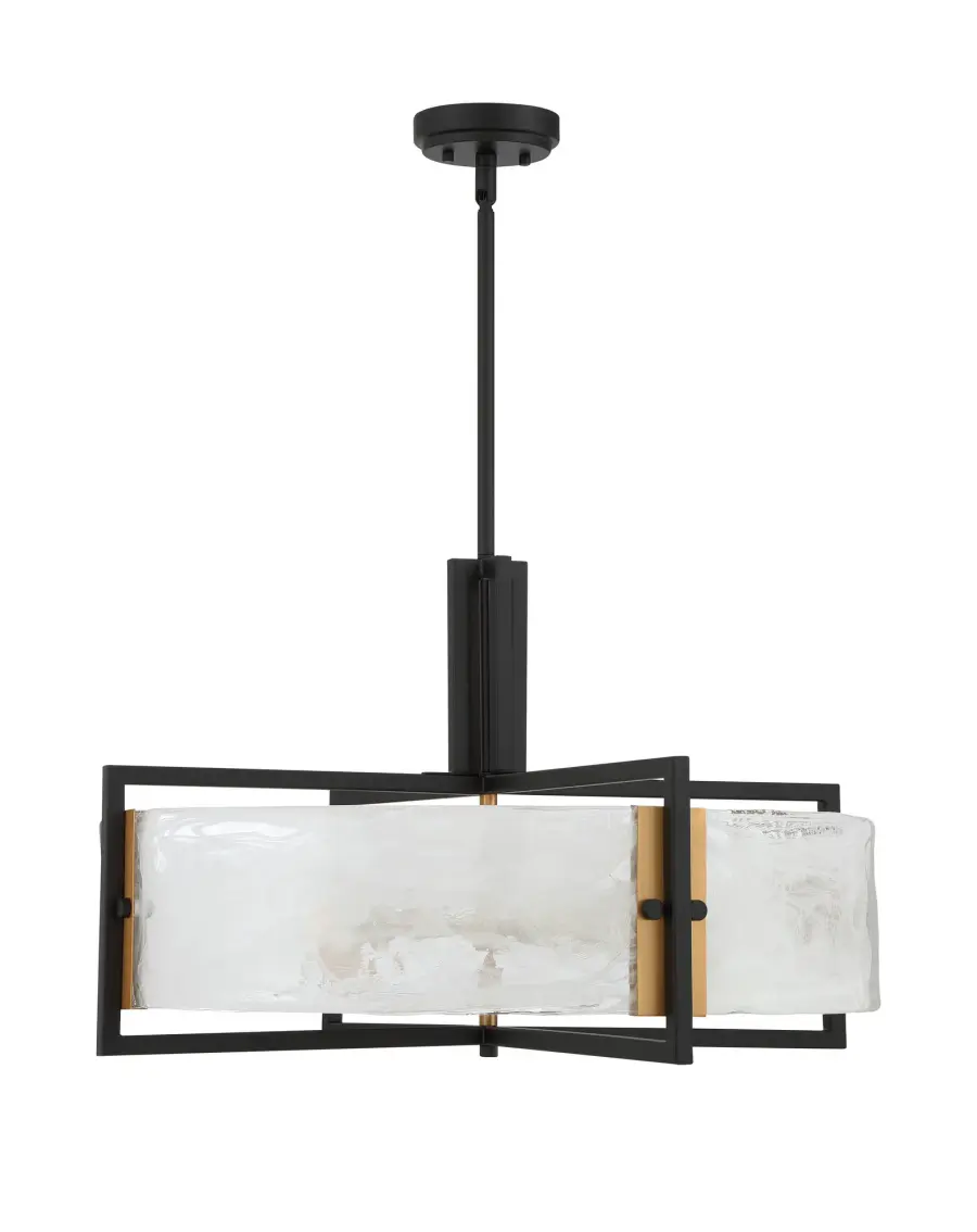 Hayward 5-Light Pendant in Matte Black with Warm Brass Accents - Image 2