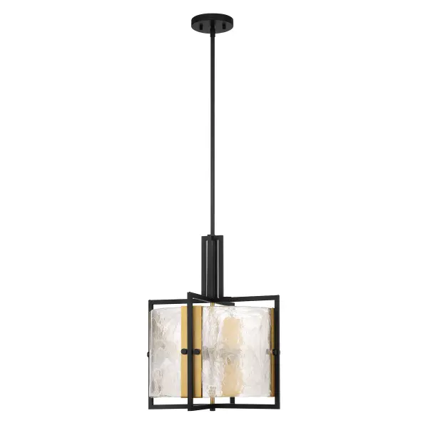 Hayward 3-Light Pendant in Matte Black with Warm Brass Accents - Image 2