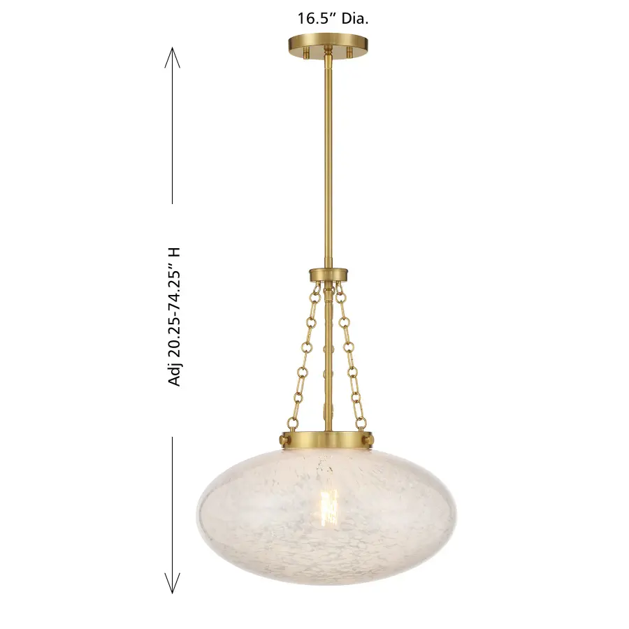Willow One Light Pendant in Warm Brass - Image 8
