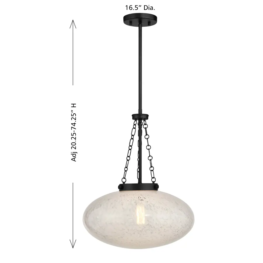 Willow 1-Light Pendant in Matte Black - Image 7