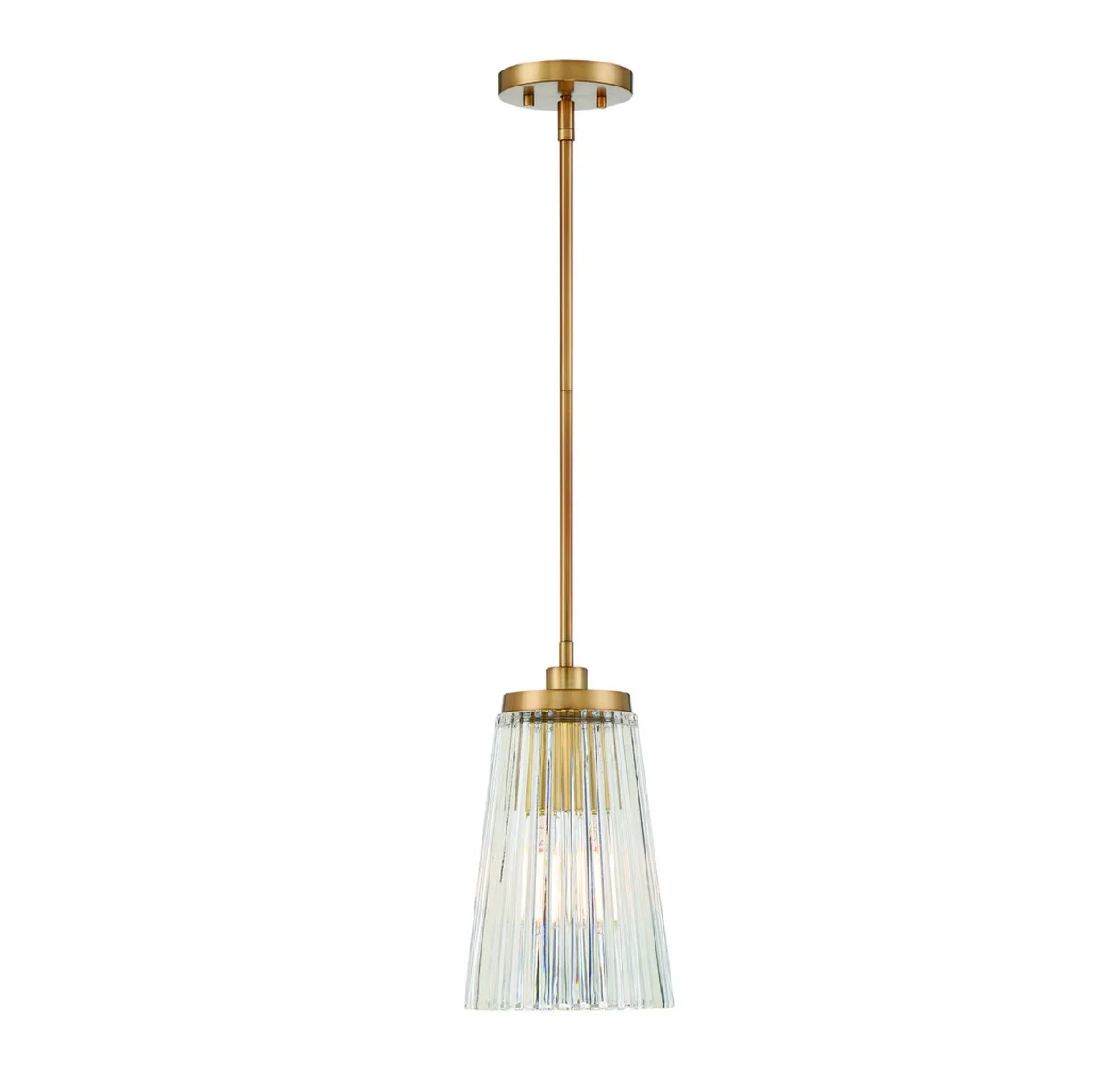Chantilly One Light Pendant in Warm Brass