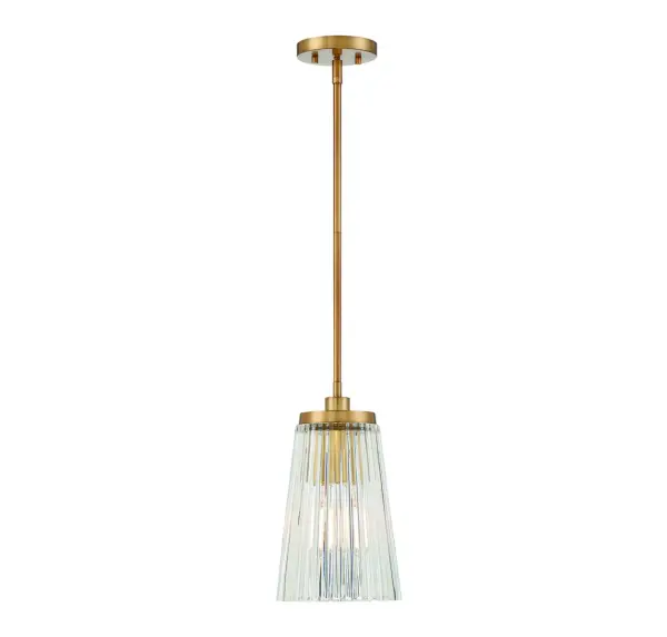 Chantilly One Light Pendant in Warm Brass - Image 1