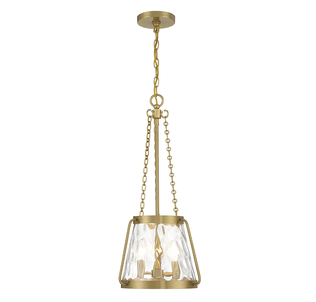 Crawford Three Light Pendant in Warm Brass
