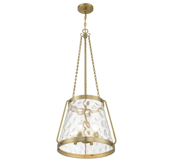 Crawford Four Light Pendant in Warm Brass - Image 4