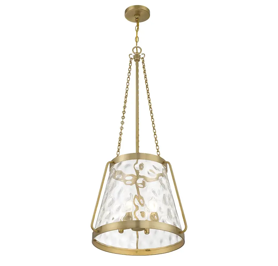 Crawford Four Light Pendant in Warm Brass - Image 4