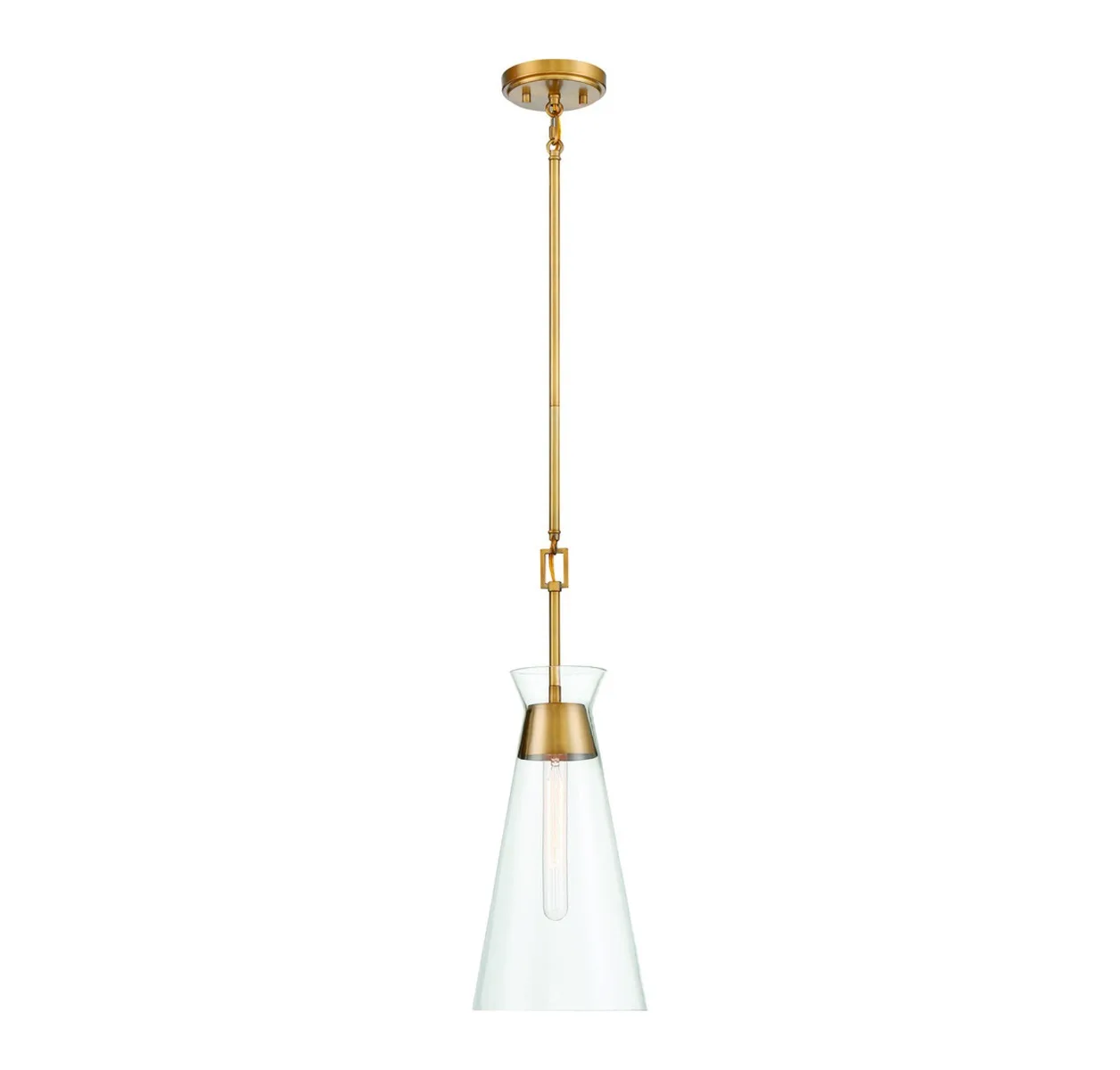 Lakewood One Light Pendant in Warm Brass
