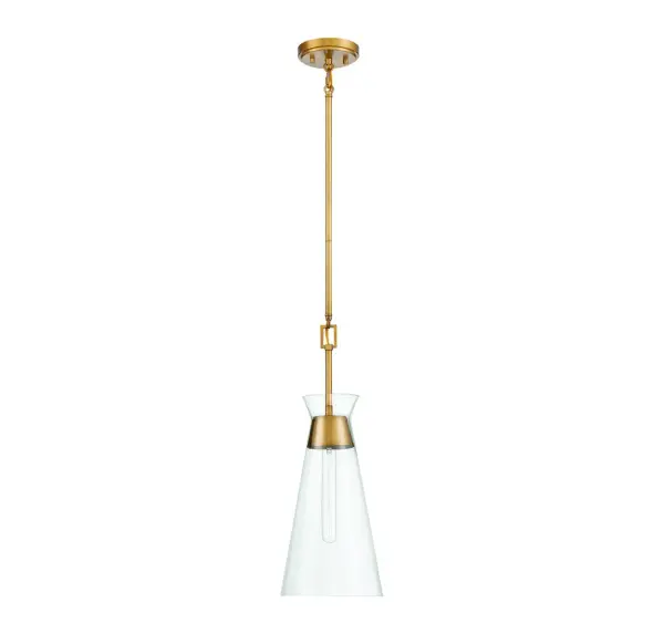 Lakewood One Light Pendant in Warm Brass - Image 2
