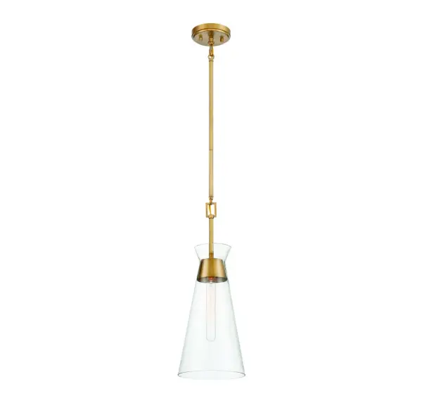 Lakewood One Light Pendant in Warm Brass - Image 3