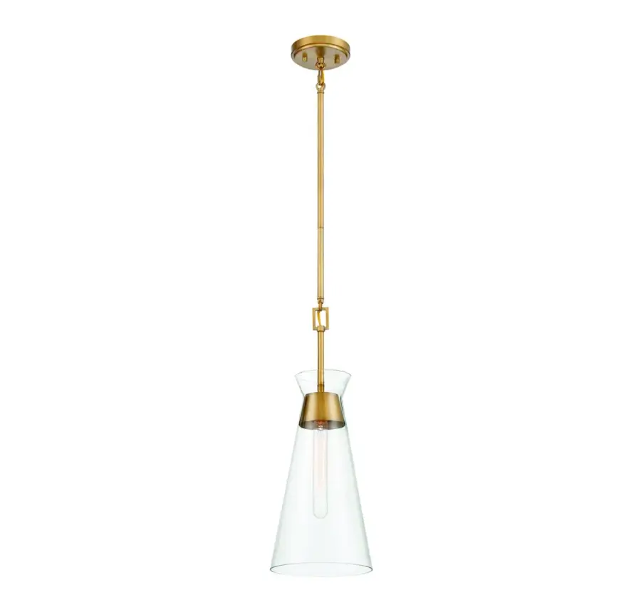 Lakewood One Light Pendant in Warm Brass - Image 3