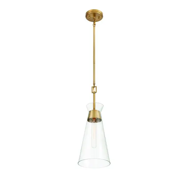 Lakewood One Light Pendant in Warm Brass - Image 4
