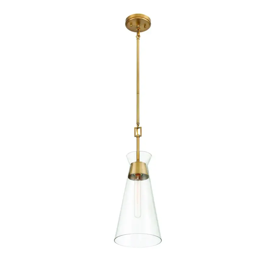 Lakewood One Light Pendant in Warm Brass - Image 4