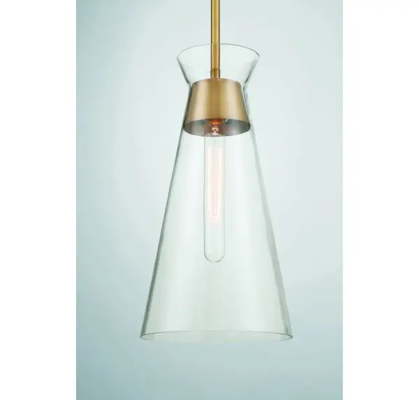 Lakewood One Light Pendant in Warm Brass - Image 5