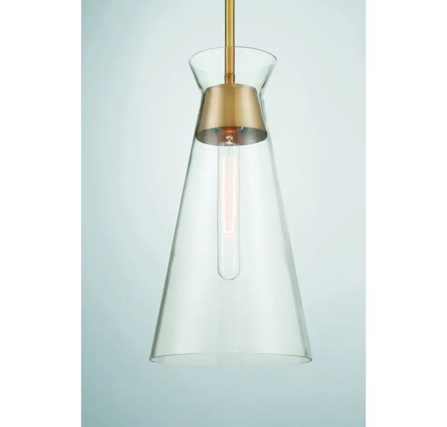Lakewood One Light Pendant in Warm Brass - Image 5