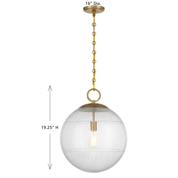 Cabot One Light Pendant in Warm Brass - Image 7