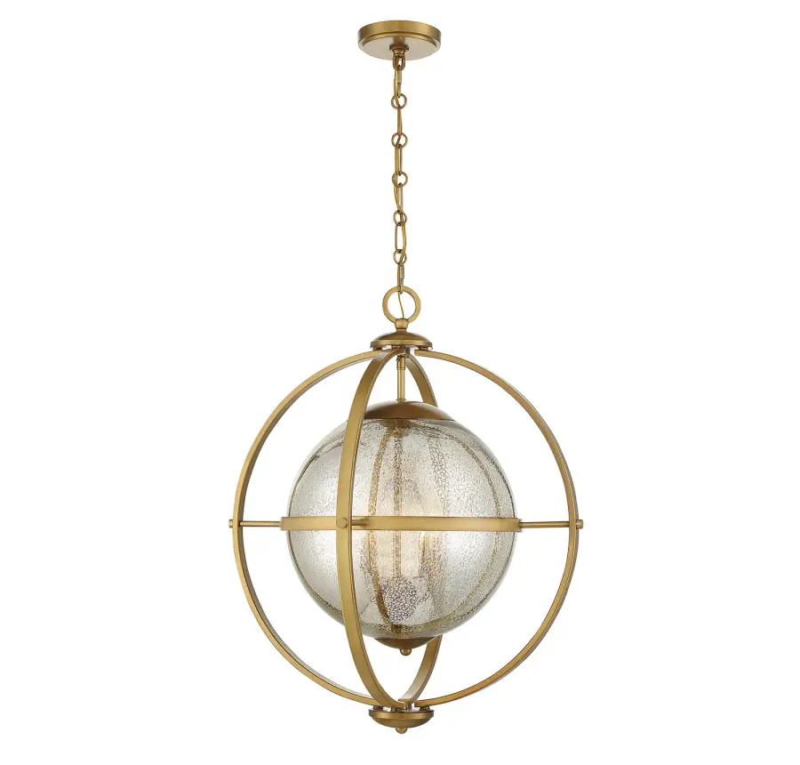 Pearl Three Light Pendant in Warm Brass - Image 1