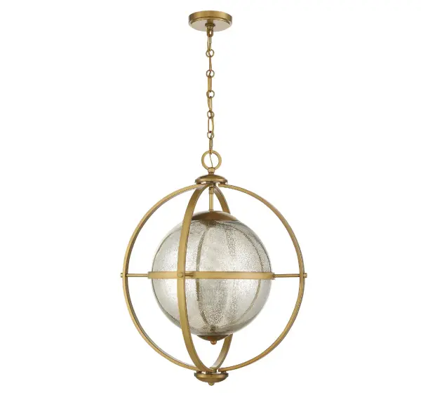 Pearl 3-Light Pendant in Warm Brass - alternate view
