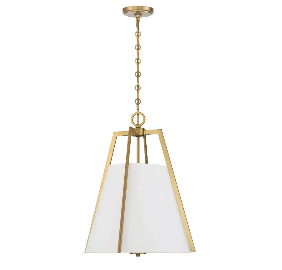 Mansfield Three Light Pendant in Warm Brass - Image 2