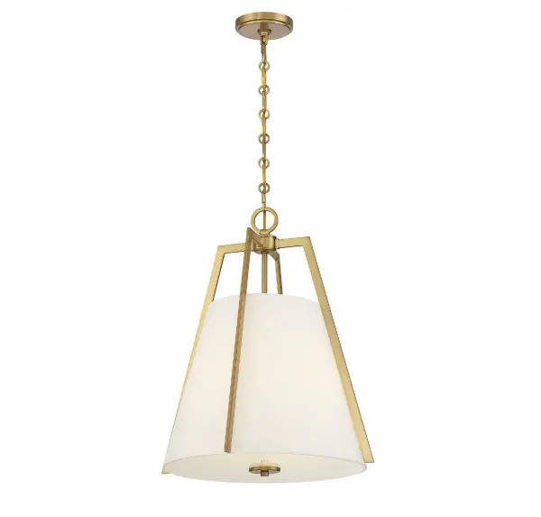 Mansfield Three Light Pendant in Warm Brass - Image 3