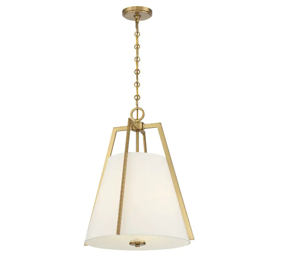 Mansfield Three Light Pendant in Warm Brass - Image 3